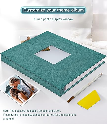 Miniatura 9 de Popotop Álbum de fotos autoadhesivo con ventana de visualización de imágenes, 60 páginas, álbum de recortes para fotos de 4 x 6, 8 x 10, cubierta de