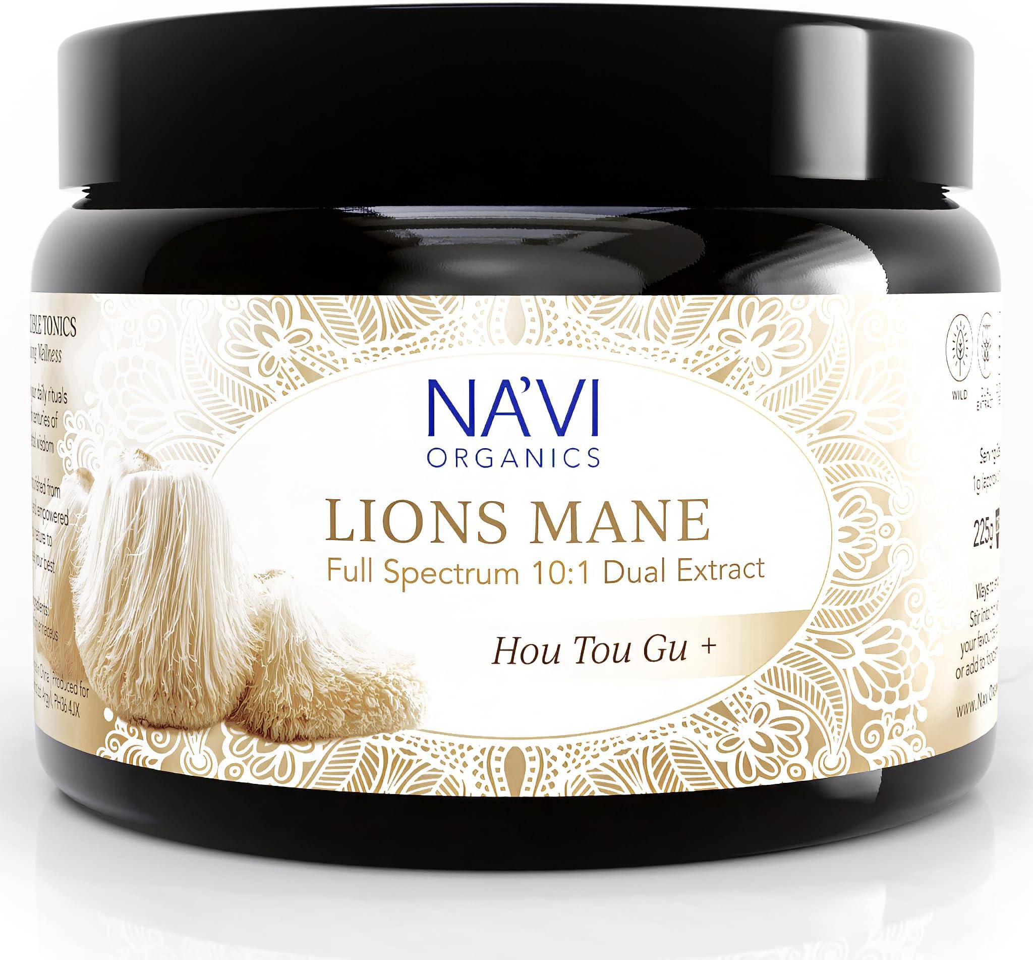 Lions Mane Mushroom Powder | Dual Extraction Wild Cultivated Organic Supplement | Suitable for Cognitive Function & Immune System | Lion's Mane Powder (225g)