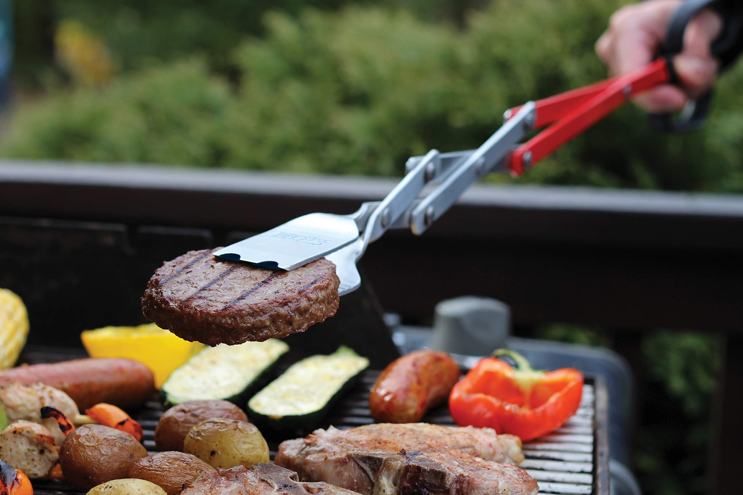 BBQCroc 3 in 1 Barbecue Tool 26inch Extra Light and Extra Long Tongs