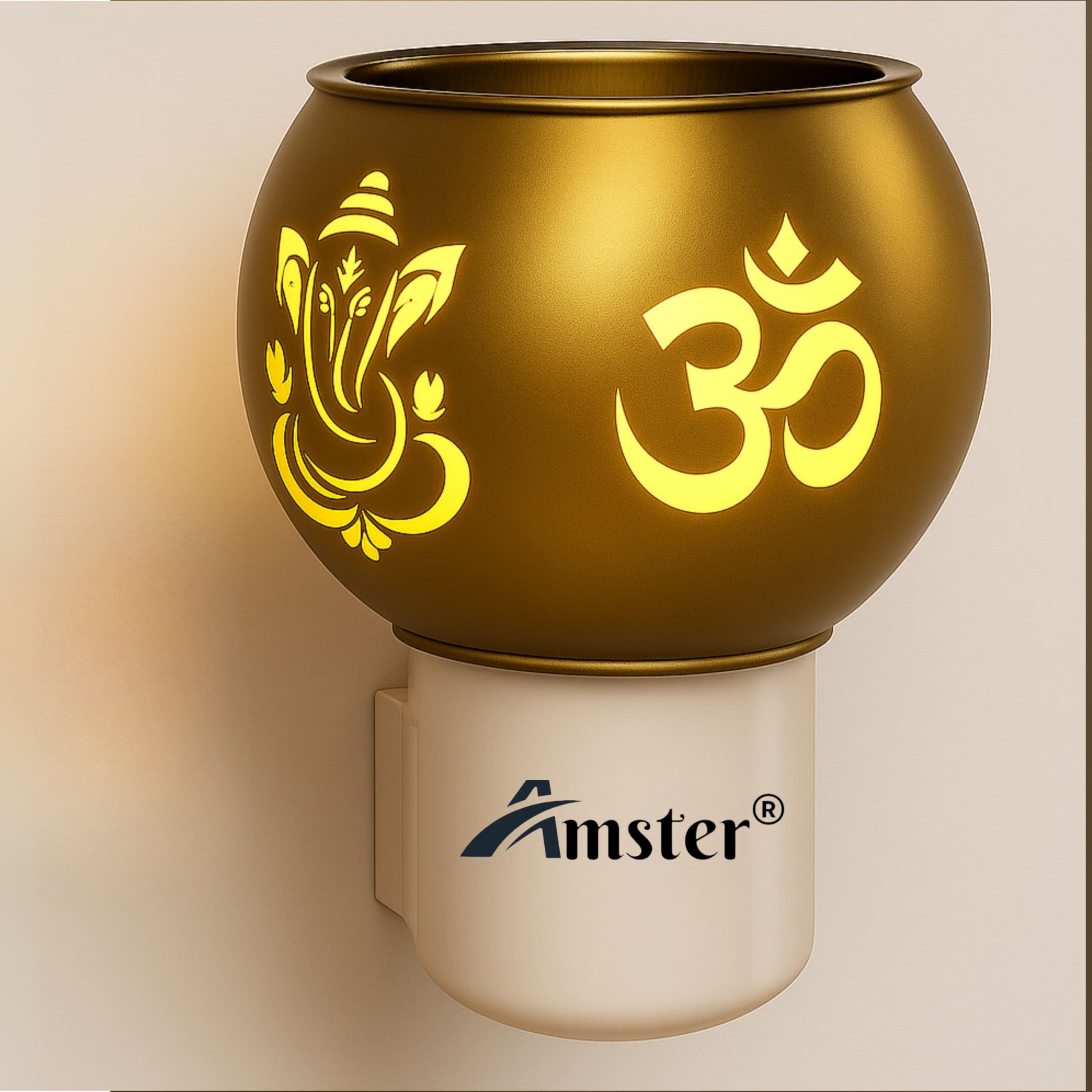 Amster Electric Essential Oil Diffuser for Camphor & Aromatherapy – Silent Aroma Diffuser for Meditation, Yoga, Home & Office Décor, Efficient Diffusion of Fragrance (Pack of 1) (GL Camphor Diffuser)