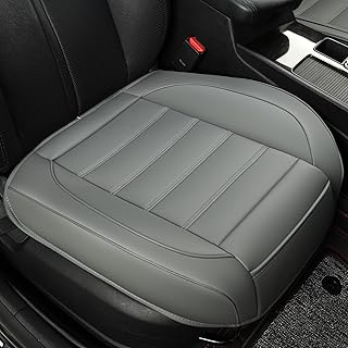 Vankerful 1 Pack Leather Front Car Seat Covers,Bottom Seat Covers for Cars,Driver Car Seat Cushion Cover for Most Vehicles,Sedan,Truck,SUV(Grey)