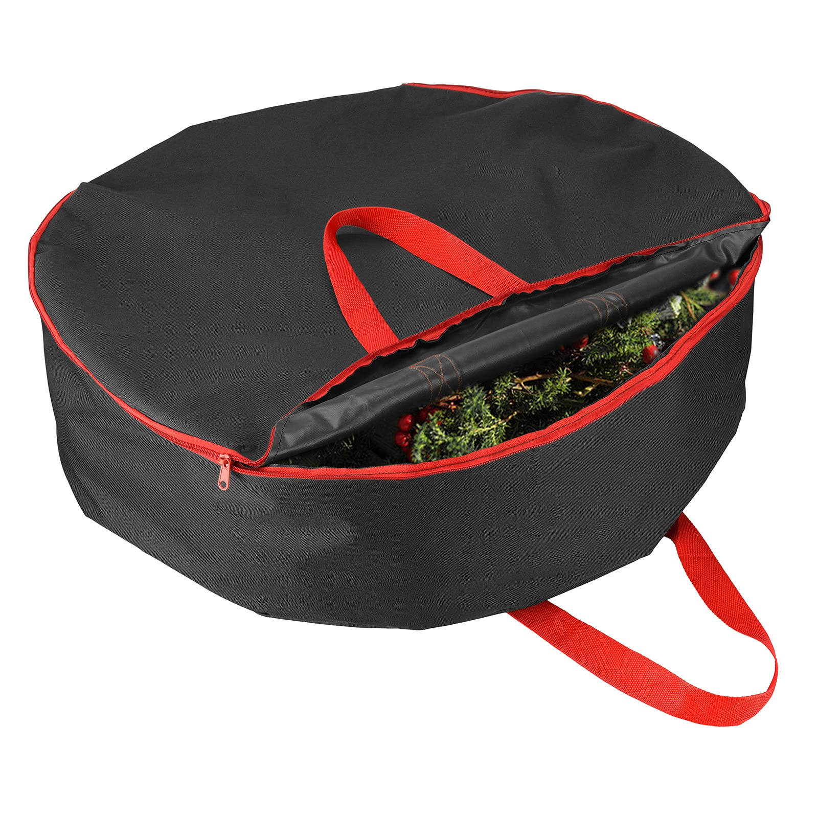 BFYDOAA Christmas Wreath Storage Bag,Wreath Storage Container Waterproof Dustproof Sturdy Handles Round Zippered Storage Bags for Wreaths Garland Christmas Tree Holiday Supplies (76x20cm)