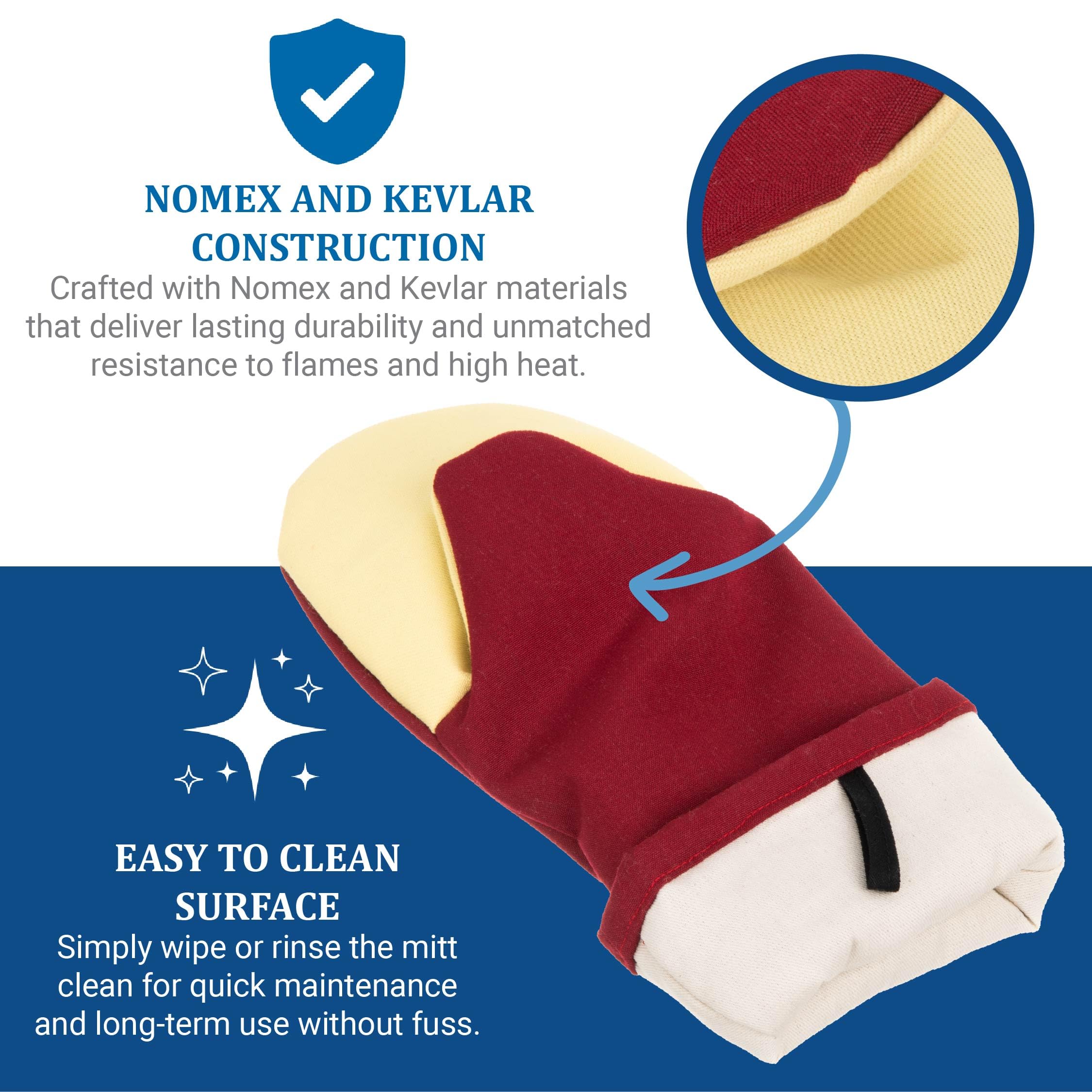 San Jamar kt0115 K tacto frío llama títere Guante con Kevlar, protección hasta 280 °C para 30 Segundo, 381 mm longitud