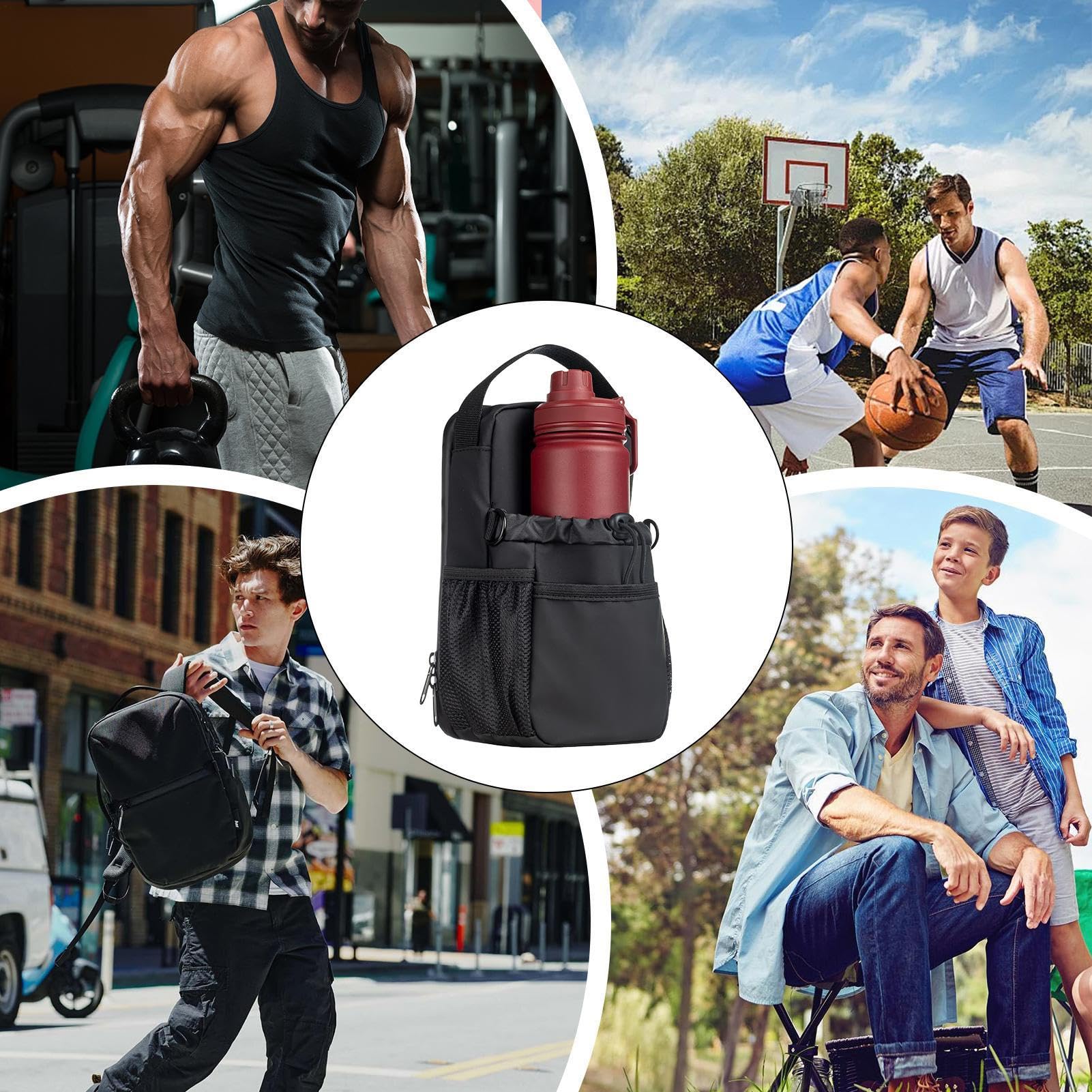 Borsa Magnetica Per Bottiglie D'acqua - Portabottiglie Fitness Con Gancio Magnetico, Riutilizzabile Per Palestra E Dispositivi Metallici - Foto 4