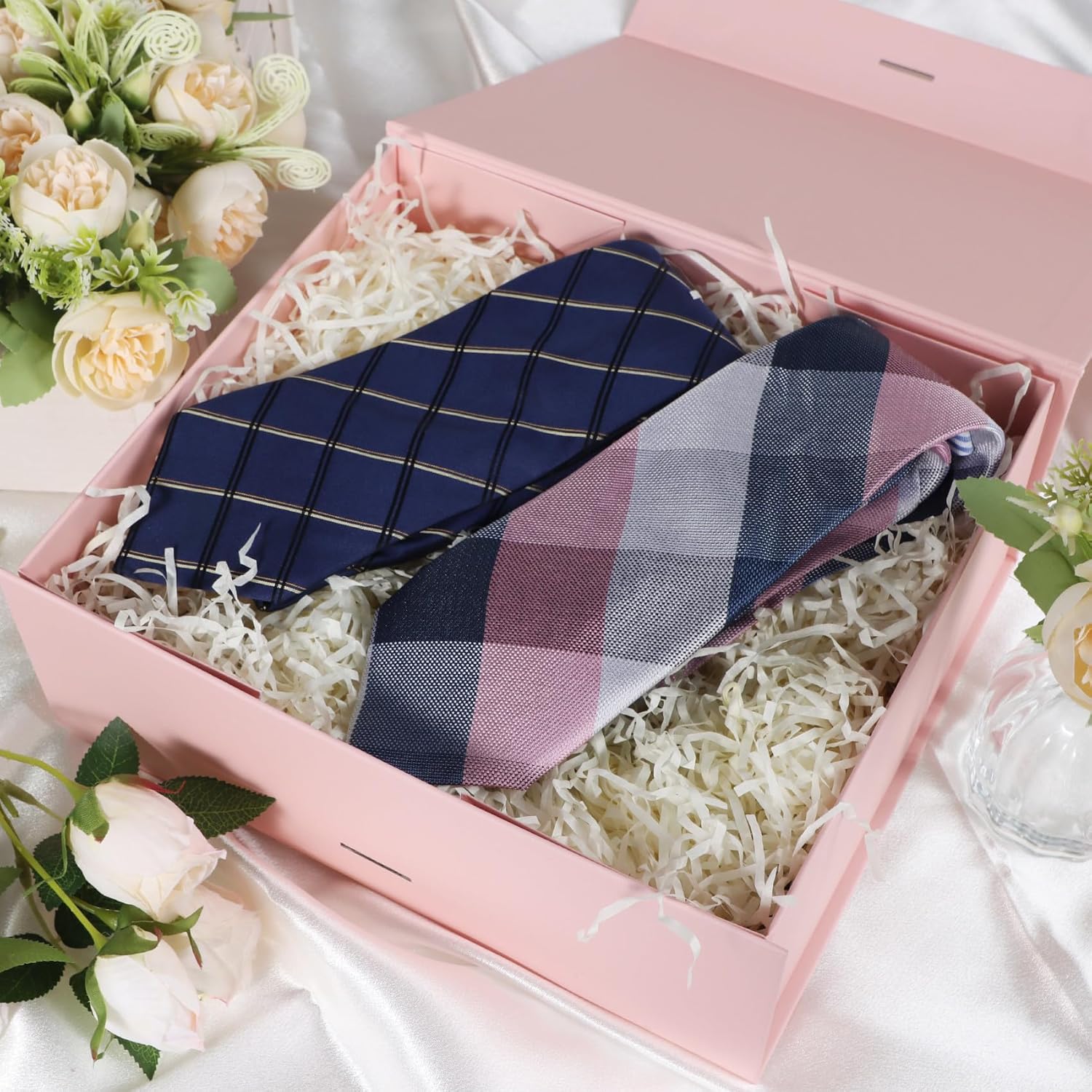 Pink Gift Box with Ribbon Magnetic Lids 10.2x9x3.74 in, Christmas Gift Boxes Bridesmaid Groomsman Proposal Boxes, Wedding Storage Box 5 Pack - Image 7