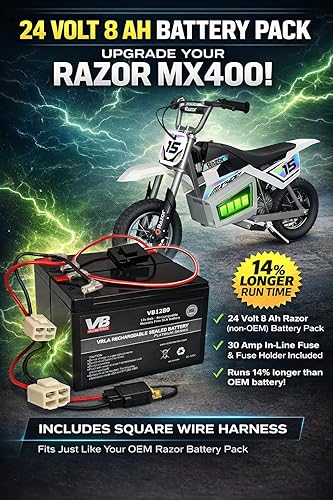 Miniatura 2 de Reemplazo de batería de maquinilla de afeitar MX400 - Incluye arnés de cableado (capacidad de 8 ah - sistema de 24 voltios) por Vici Battery