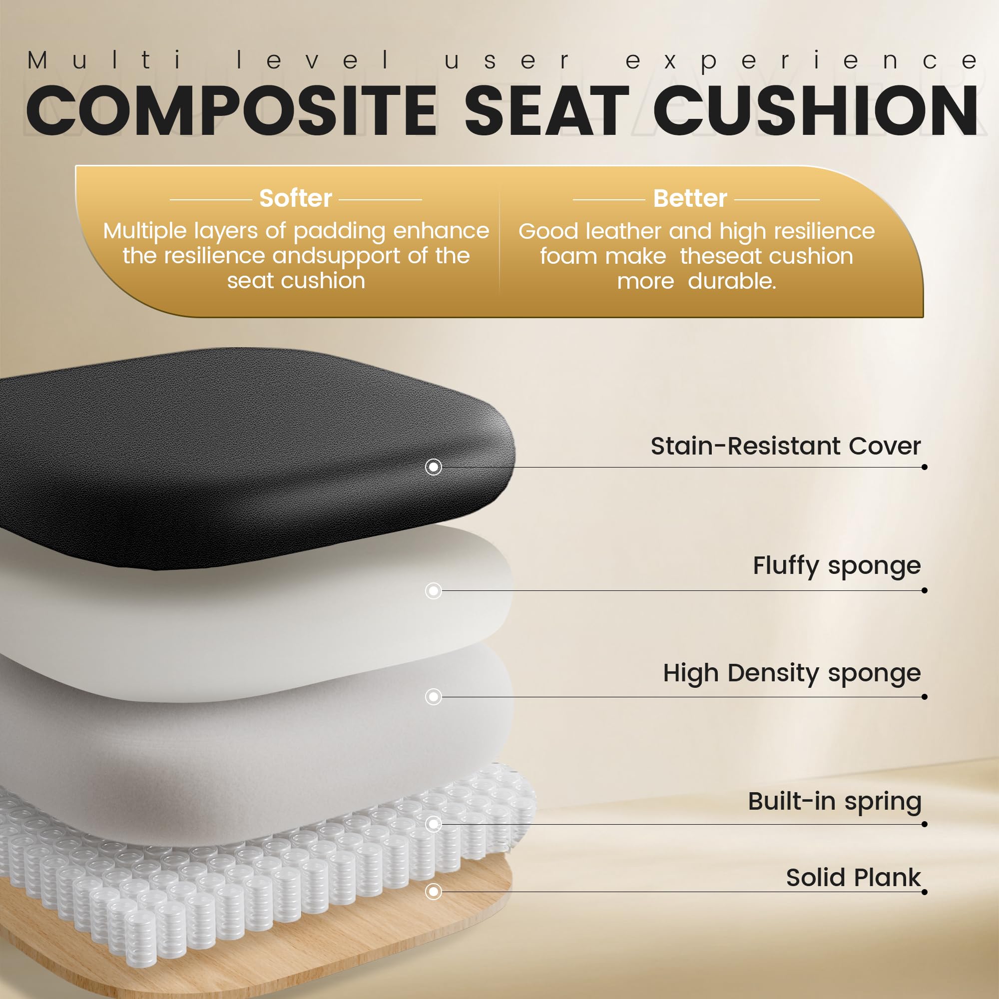 Chefsessel Breit, Ergonomisch Bürostuhl mit Fußstütze 165° verstellbare Rückenlehne Home Office Stuhl Kunstleder 150-200KG, Schwarz