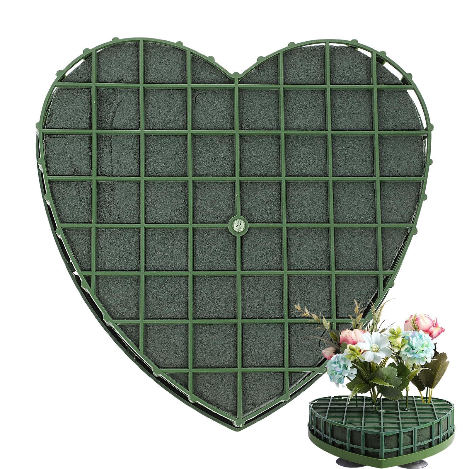 Bloques de espuma floral en forma de corazón, jaula de espuma floral húmeda para centros de mesa de boda, ramos de San Valentín, homenajes funerarios y proyectos de manualidades