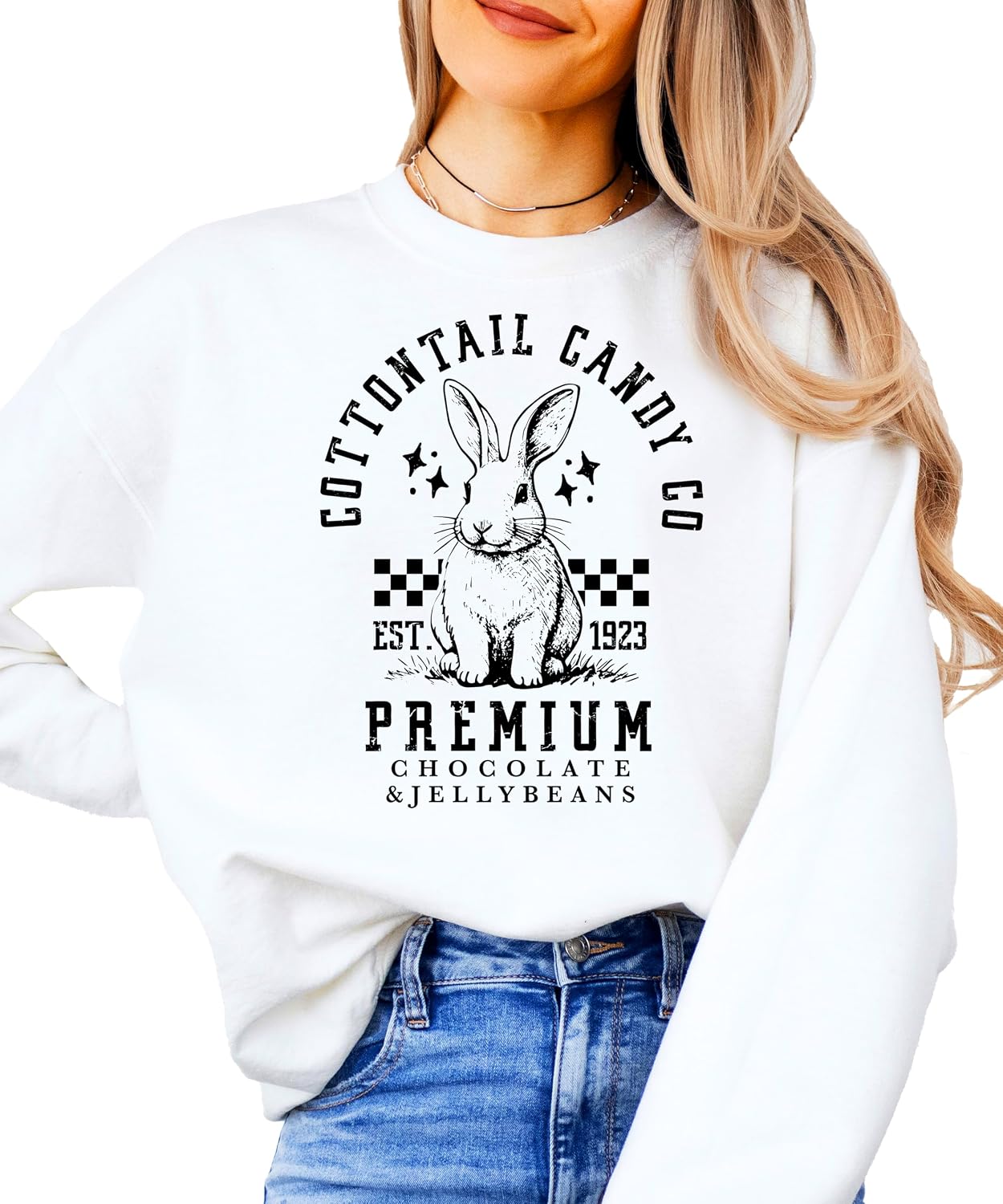 Olive Loves Apple Cottontail Candy Co. Sweatshirt for Women Teens and Girls Trendy Spring Crewneck