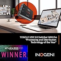 Vista 6 de Toggle by INOGENI, Conmutador USB de videoconferencia (BYOD/BYOM), Plug and Go, Hasta 3 dispositivos, Dispositivo profesional