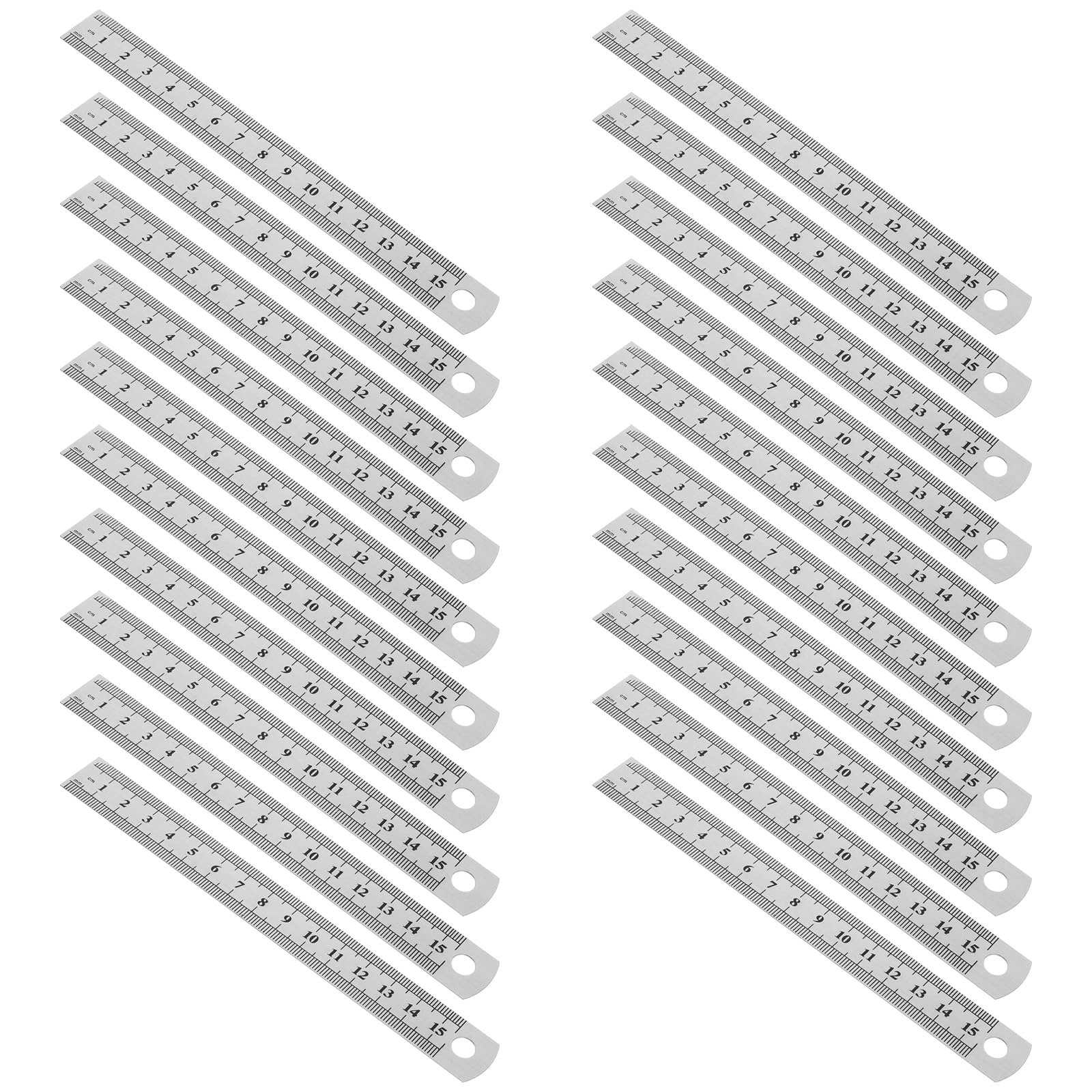 Righello in Acciaio Inox 15cm 6 Pollici 30 Pezzi da Disegno