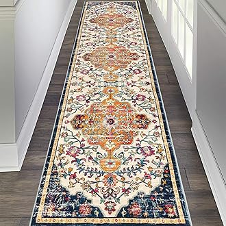 Pauwer Boho Hallway Runner Rug 2x8 Washable Entryway Area Rugs Non Slip Farmhouse Vintage Floor Mat Carpet Runner for Hallways Laundry Room Kitchen Bathroom Bedroom