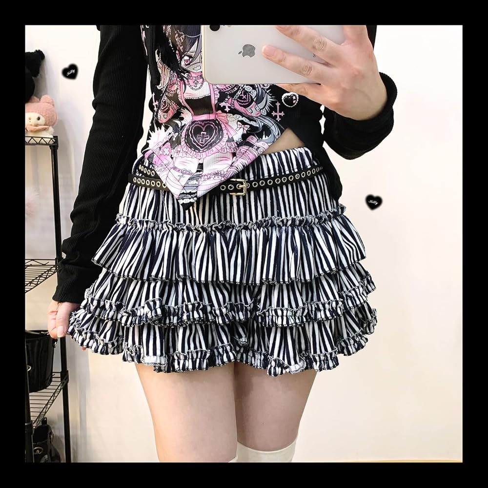 Amazon.co.jp: [XHSUKADO] 3層 ティアード ミニ スカート