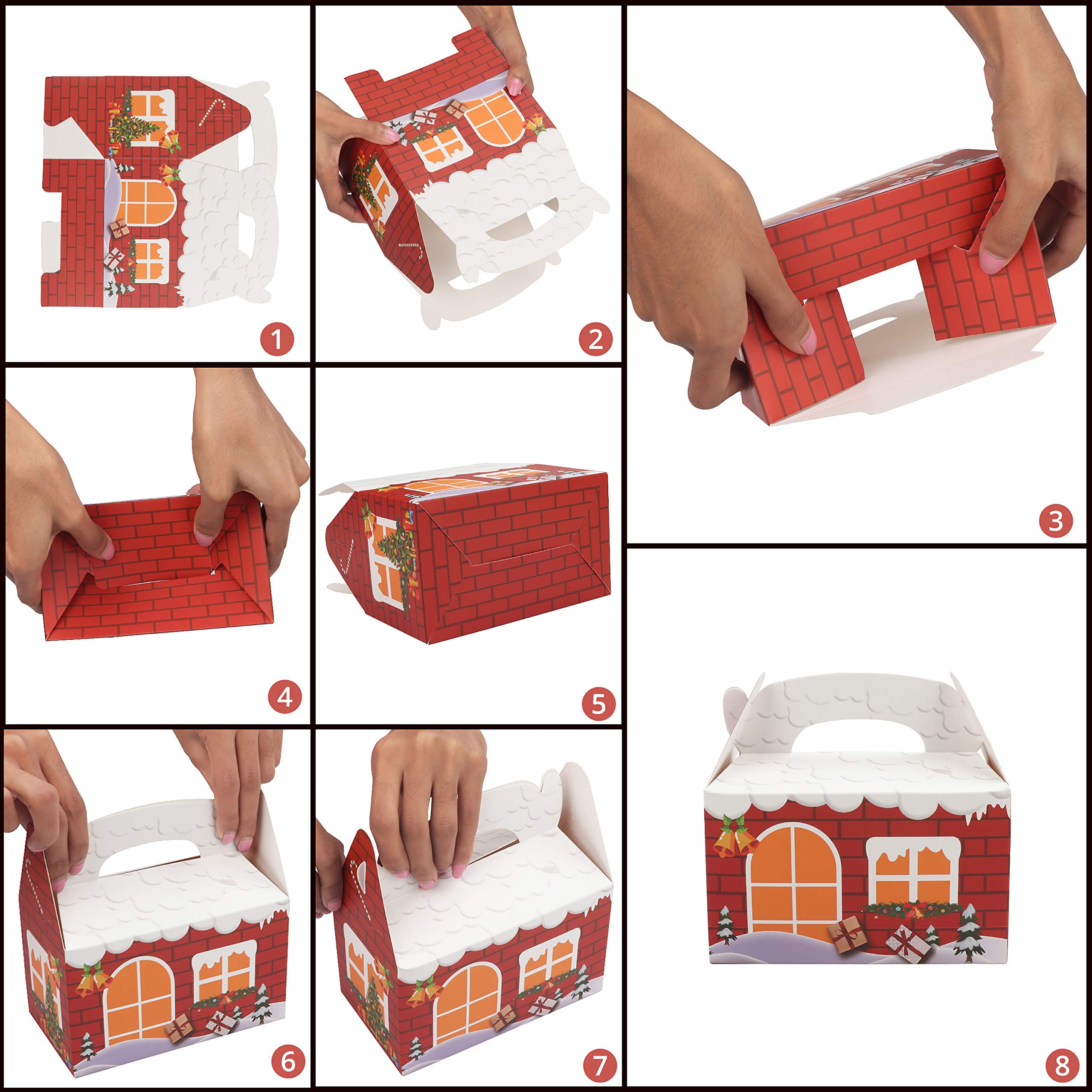 Boîtes Cadeaux Carton Arc-en-Ciel - Lot De 24 | 15,2x8,9x9,1cm | Avec Poignée