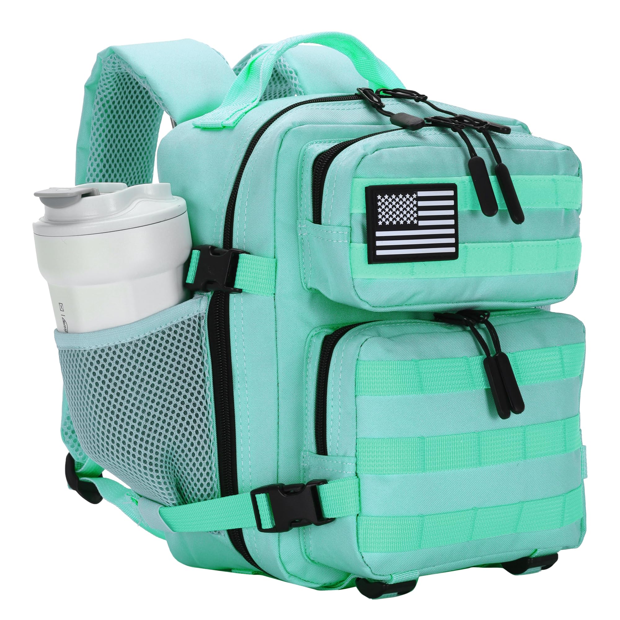 HongXingHai 9L Mini Tactical Backpack for Men and Women, Tactical Backpack Small for Hiking, Small Tactical Bag (MintGreen)