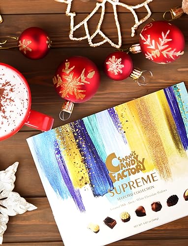 Miniatura 9 de Gift Box, Premium Gourmet Assorted, Supreme Selected Collection Assorted Milk, Dark and White Chocolate Pralines 10.15 Oz