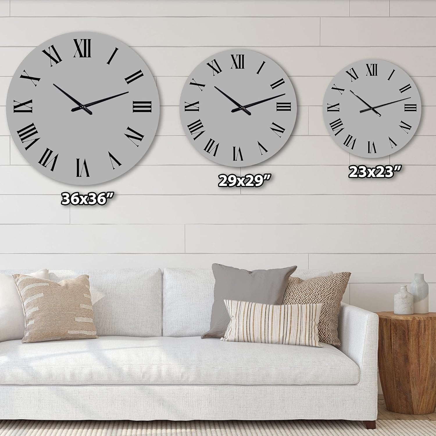 Design Art Designart 'Blue Silver Spring II' Modern Lake House Oversized Wall Clock 23 in. Wide x 23 in. high