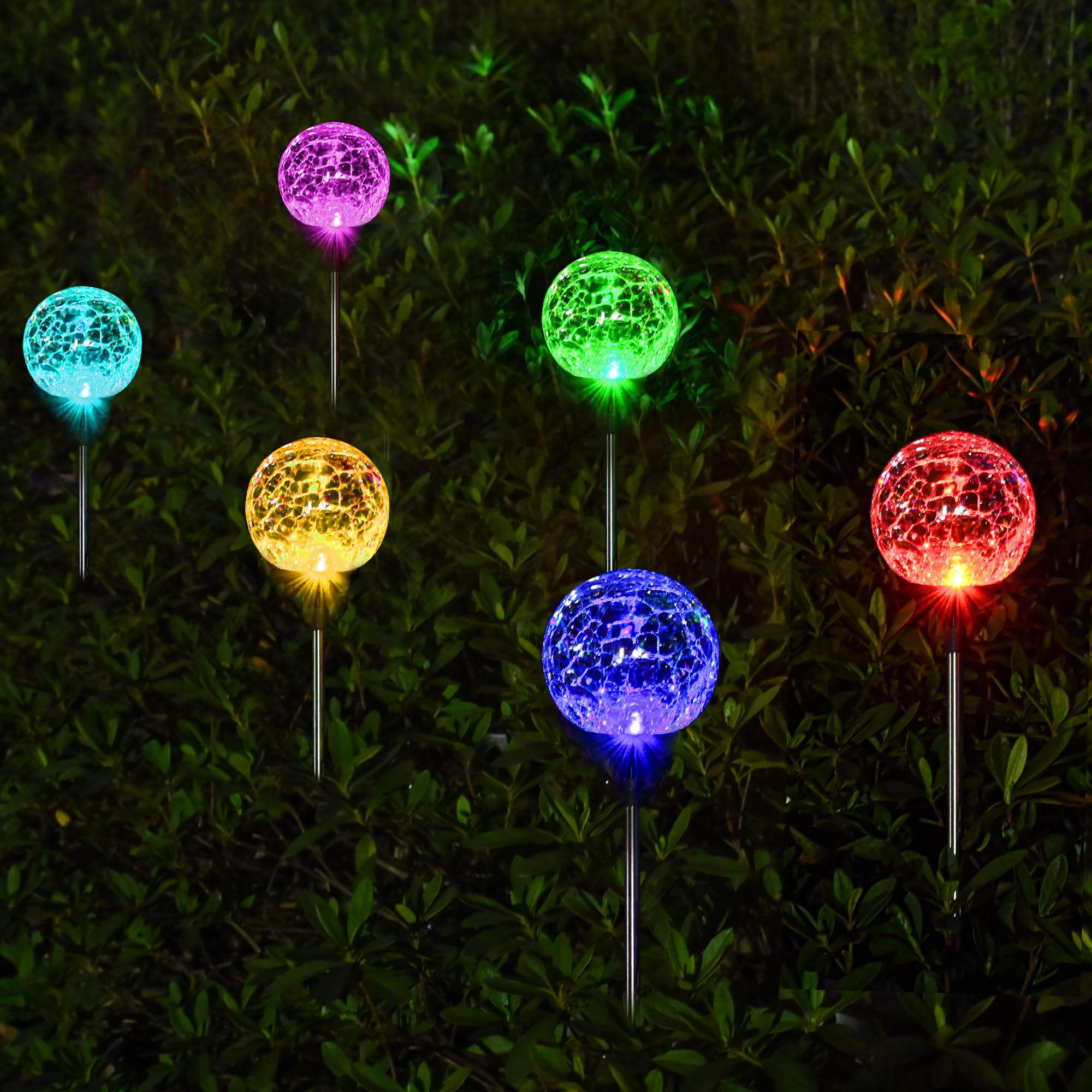 SOLPEX Solar Garden Lights 6 Pack, Solar Lights Outdoor Decorative