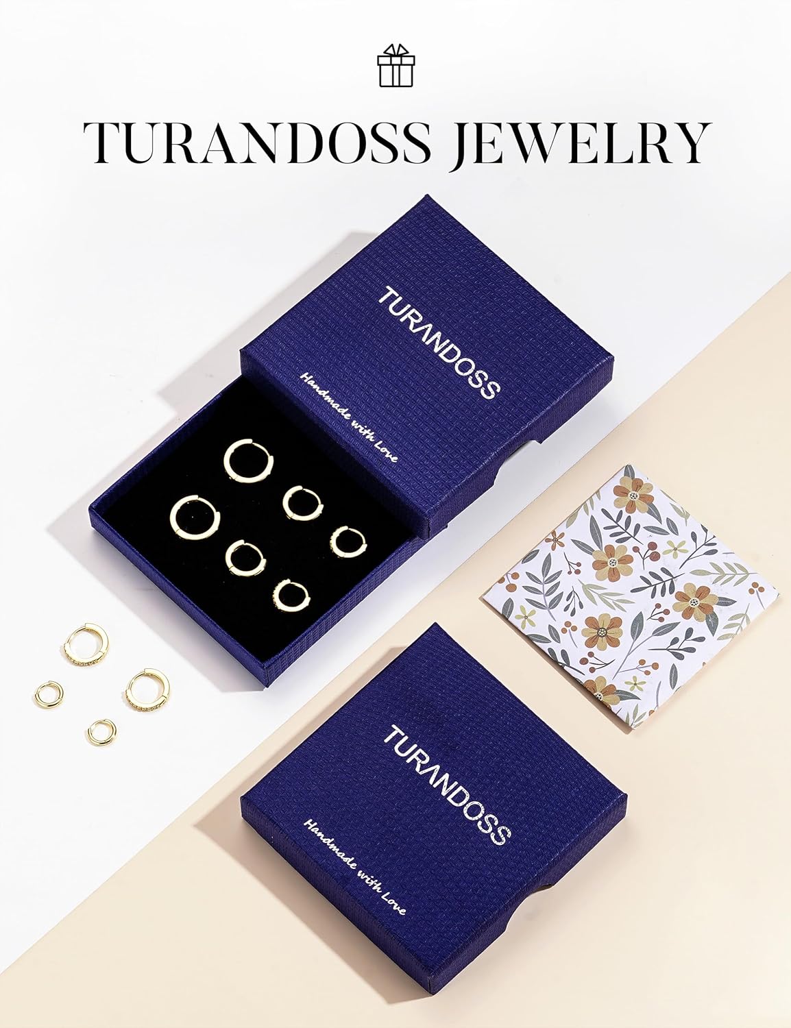 Turandoss Gold Hoop Earrings for Women, Hypoallergenic 14K Gold Huggie Earrings, Cartilage Earrings for Multiple Piercing Hoop Earrings for Women - Image 7