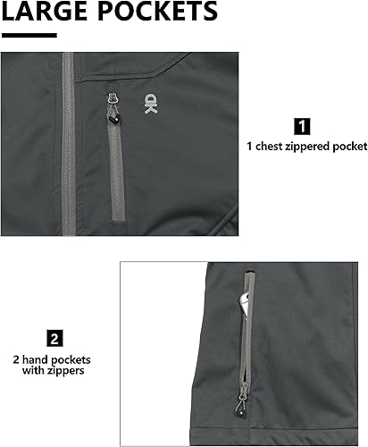 Miniatura 6 de Little Donkey Andy - Chaleco softshell ligero para hombre, chaqueta sin mangas a prueba de viento, para viajar, hacer senderismo, correr o jugar golf