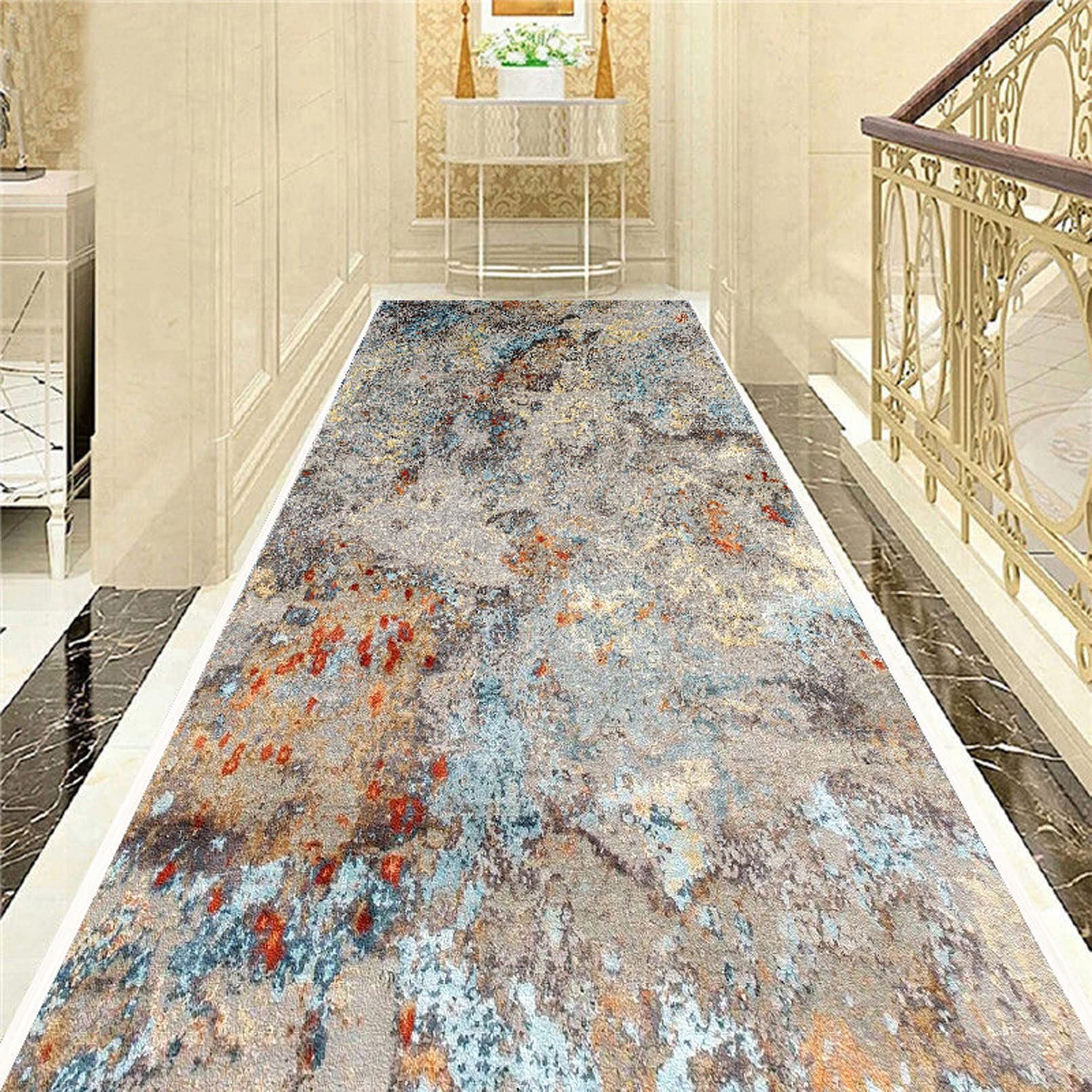 Carpet, Floor Non-Slip Mats Long Carpet for Hall Corridor Kitchen Stairs Hallway Rug Style Hallway,0.8m x 1.5m
