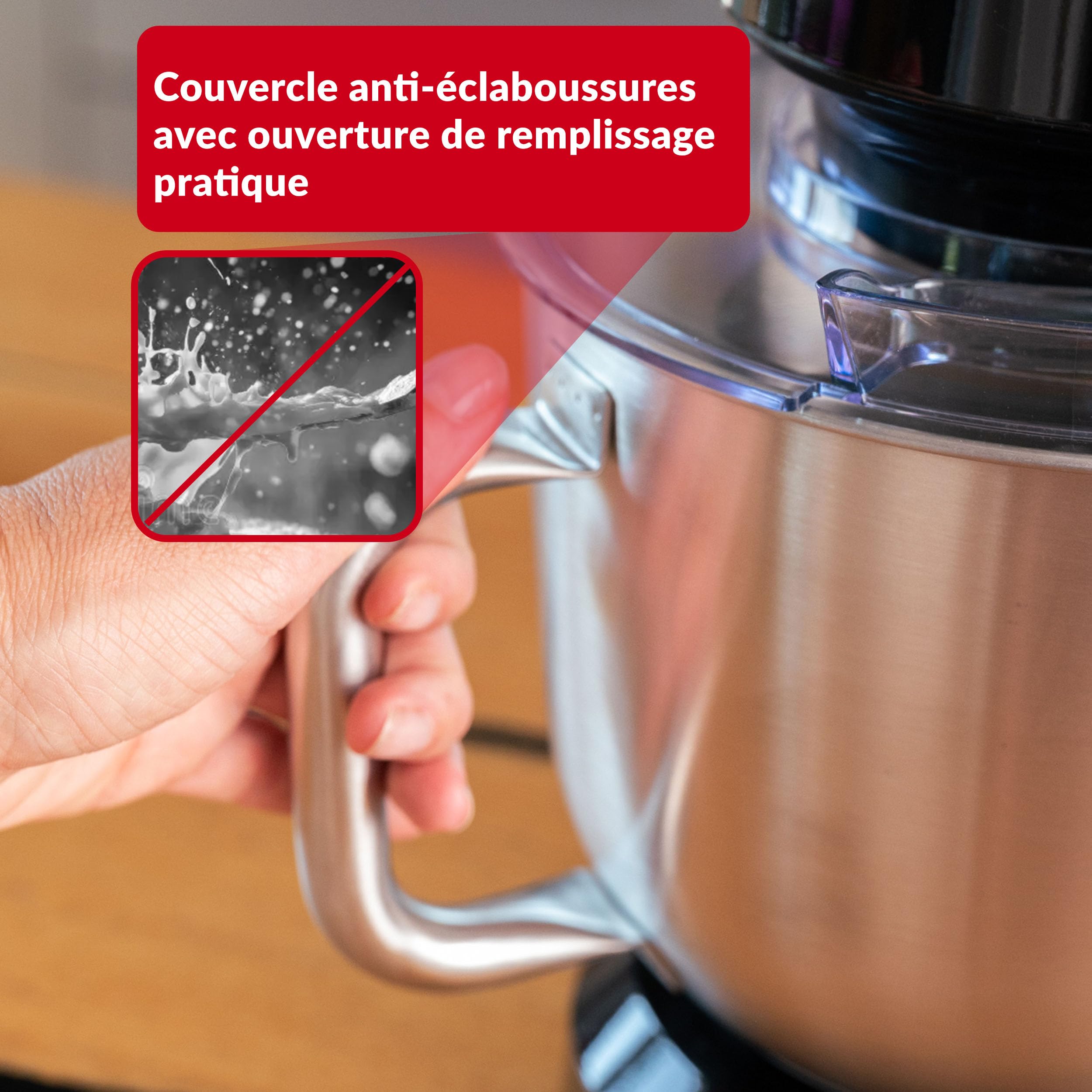 LEHMANN LHOPM-1305C Robot Pâtissier Multifonction 2200 W, Robot Culinaire à Mouvement Planétaire avec Fouet, Batteur, Crochet, Bol d'Acier Inoxydable 5 Litres, 6 Vitesses et Fonction Pulse, Noir