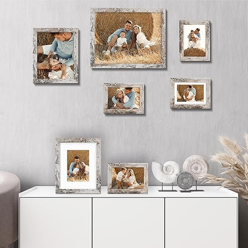Vista 26 de Golden State Art, Gallery - Marcos de pared, 11 x 14, 8 x 10, 5 x 7 pulgadas, múltiples marcos de fotos, collage para pared o mesa con paspartú
