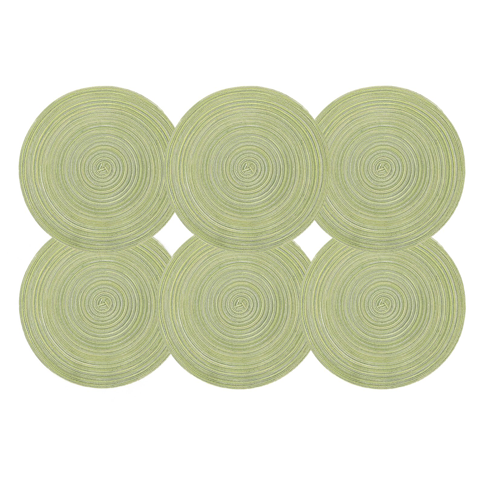 POXZSFX Premium Round Placemats Set Of 6 Made Durable Cotton Yarn Woven Any Dining Occasion Place Mats Set Of 6 Briskly, Green 38cm