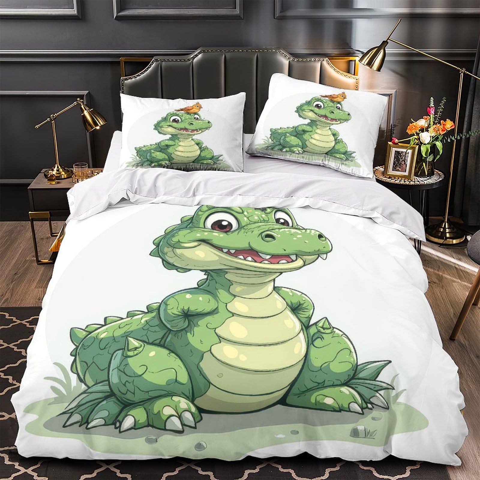 Parure de lit chat mignon housse de couette 3D super king 260x220 cm en microfibre pour ado