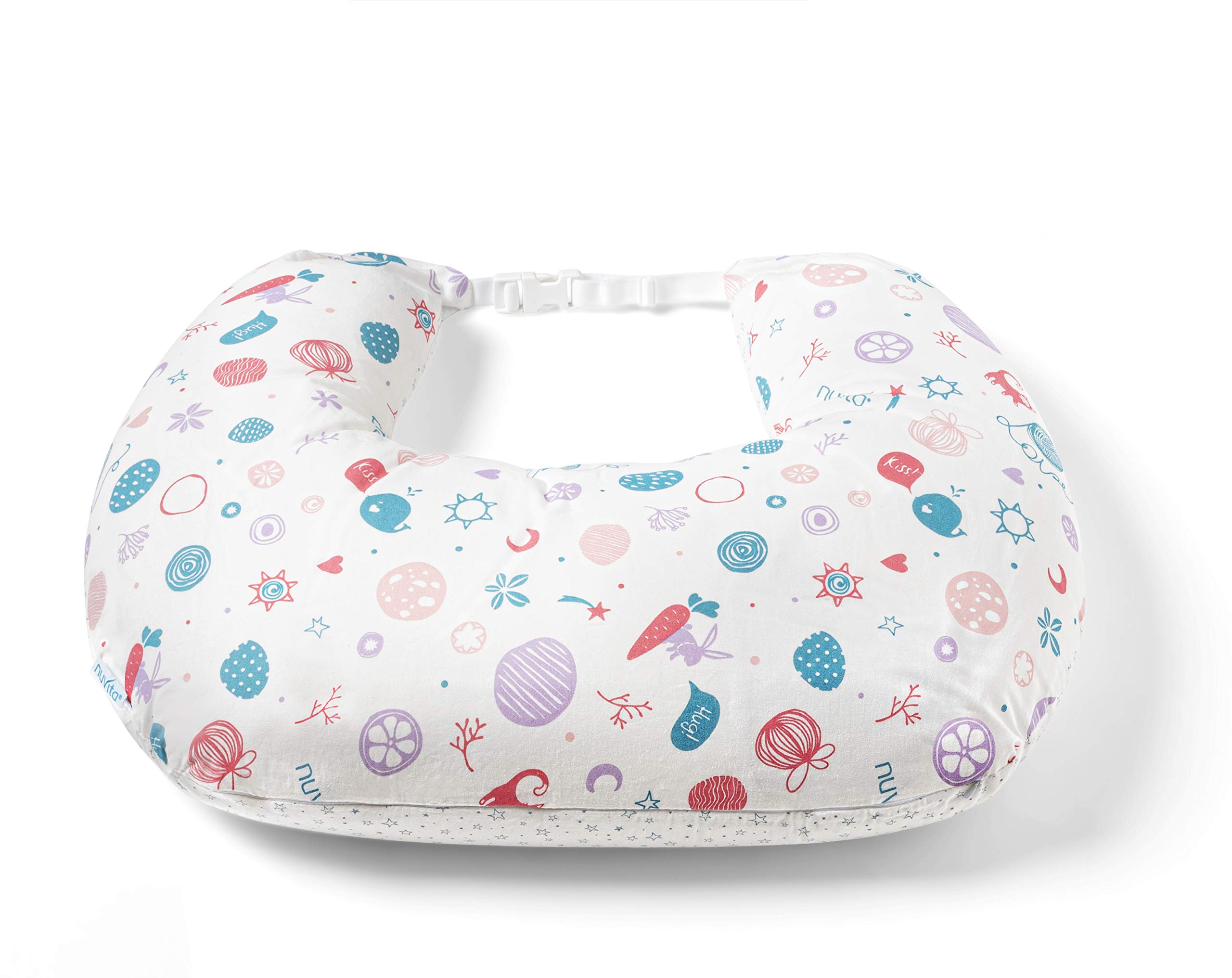 Nuvita 5300 FeedFriend - Cojín de lactancia - Almohada Lactancia Multifunción para Bebé - Rellena de Microperlas - Antialérgica – Libre de BPA/Ftalatos -Marca Europea -Fabricado en Italia (Lady White)
