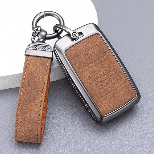 Miniatura 4 de YO&YOYE Compatible con funda para llavero Land Rover con llavero, Model2-marrón