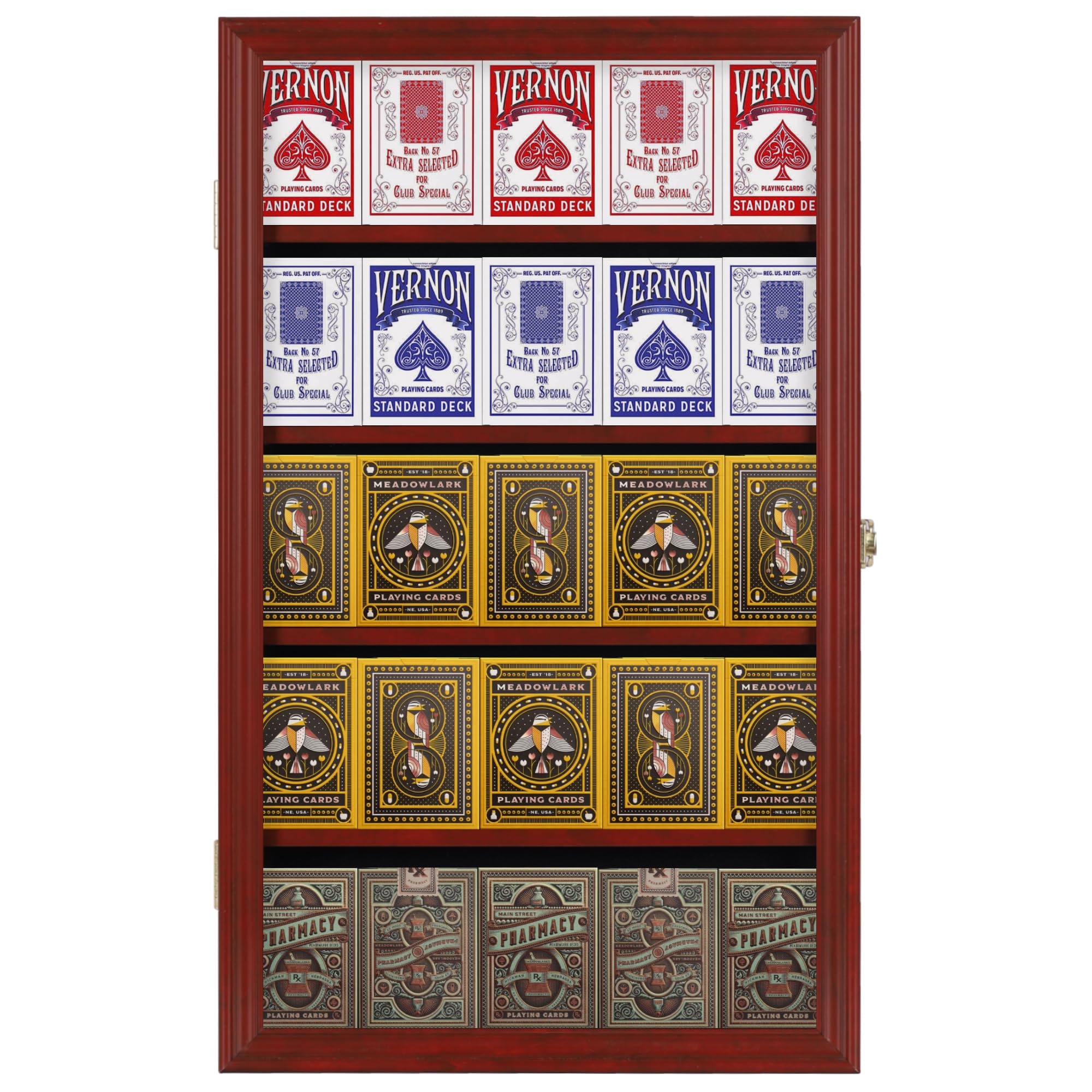 Die Spielkarte Rahmen – 25 Deck Display Acryl Spielkarten, pkcc01, mahagoni