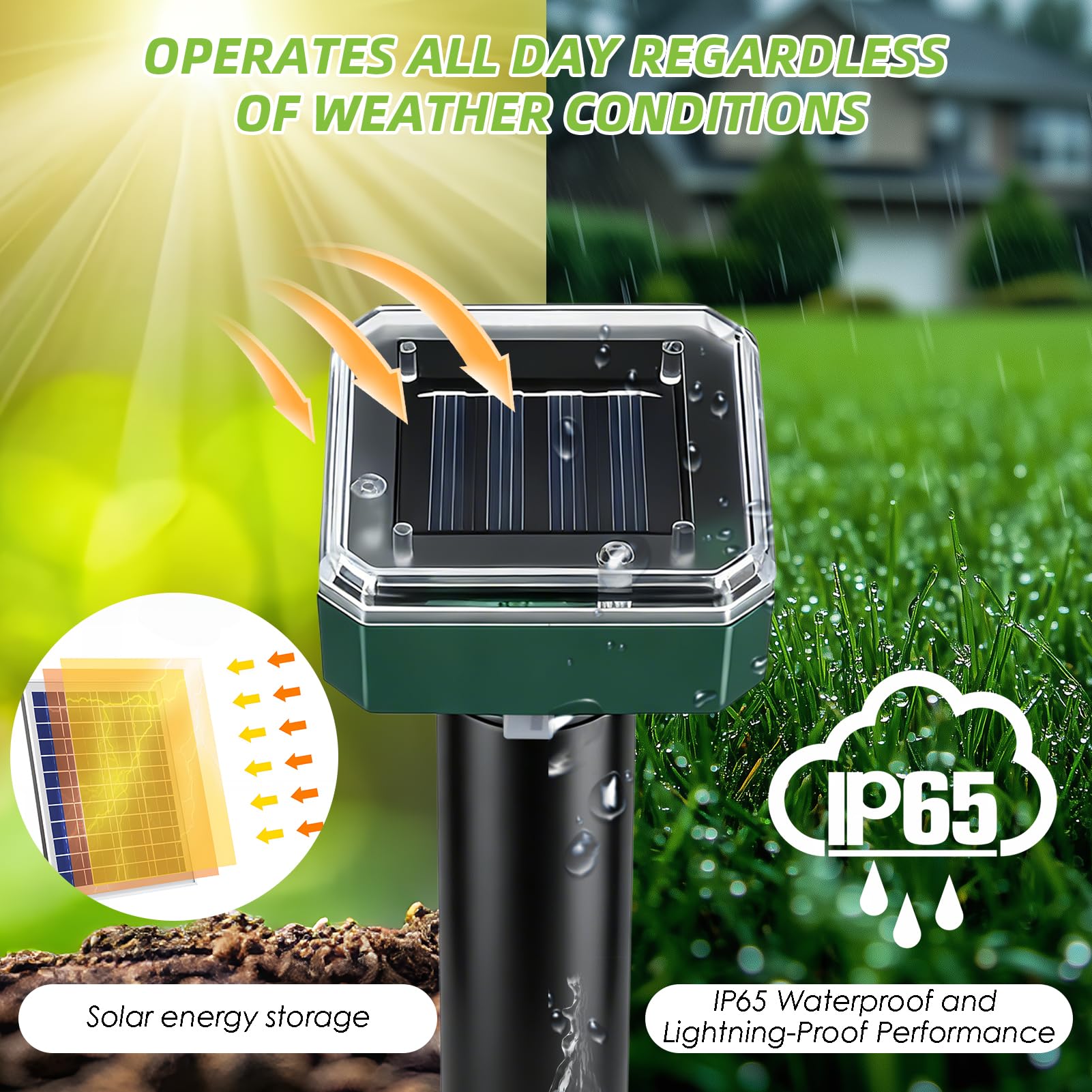 4 Répulsif Anti-Taupe Ultrason et Solaire, Répulsif pour Taupes, Campagnols, Serpents, Gophers et Fourmis dans Le Jardin et pour Le Camping, Lot de 4 Bornes Répulsives Efficaces