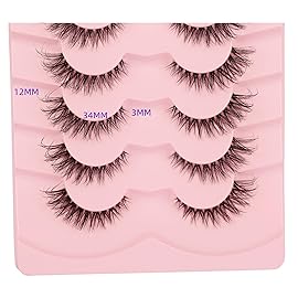 Gmagictobo Cat Eye Lashes Natural Look False Eyelashes Wispy Clear Band Eyelashes Look Like Extension Fox Eye Soft Strip Lashes 7 Pairs