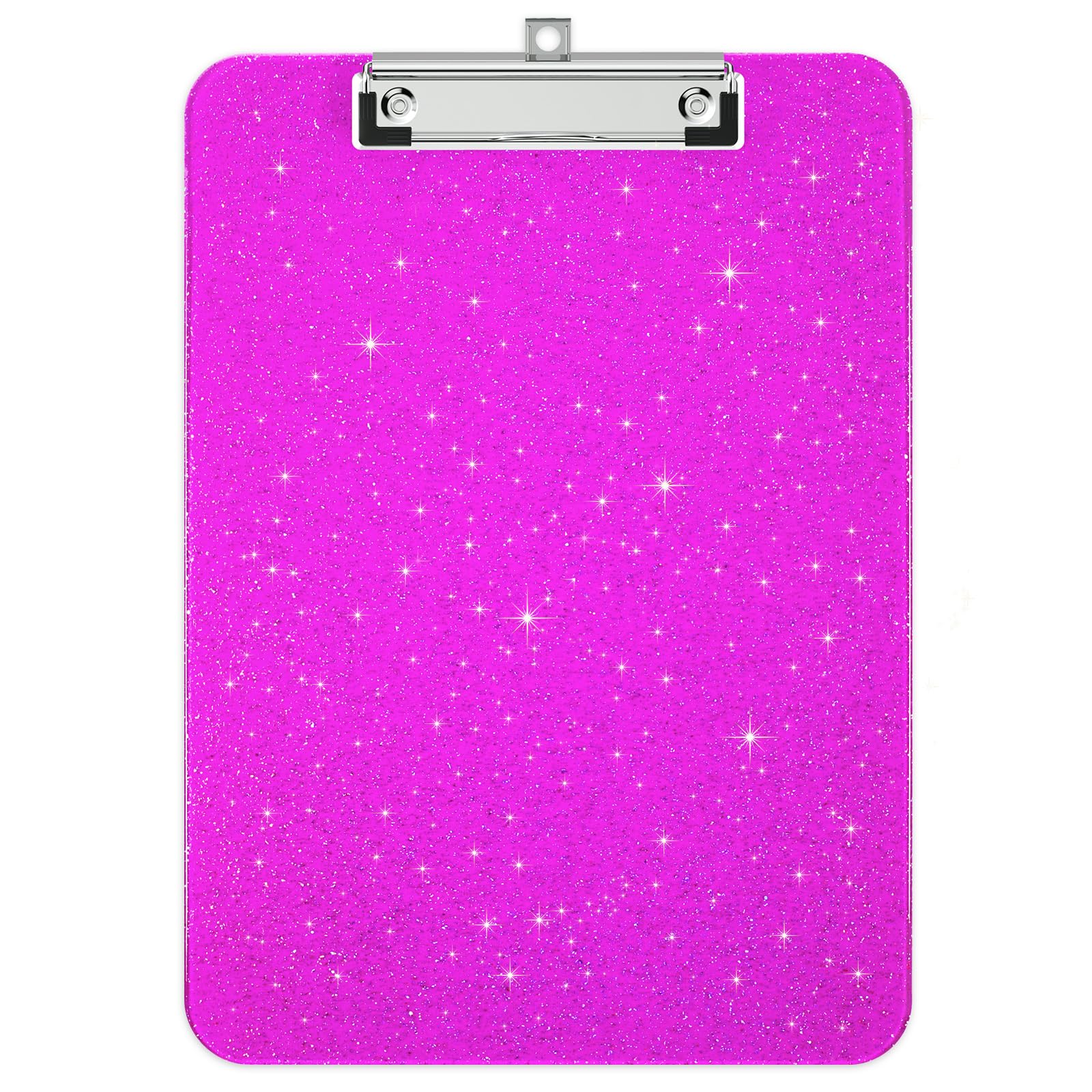 Zoenley A4 Plastic Glitter Clipboard, Sparkly Purple 12.5 x 9 Letter Size for Classroom, Students, Teacher, Nurse, 8.5 x 11 Clip Board with Low Profile Clip, Office & School Supplies