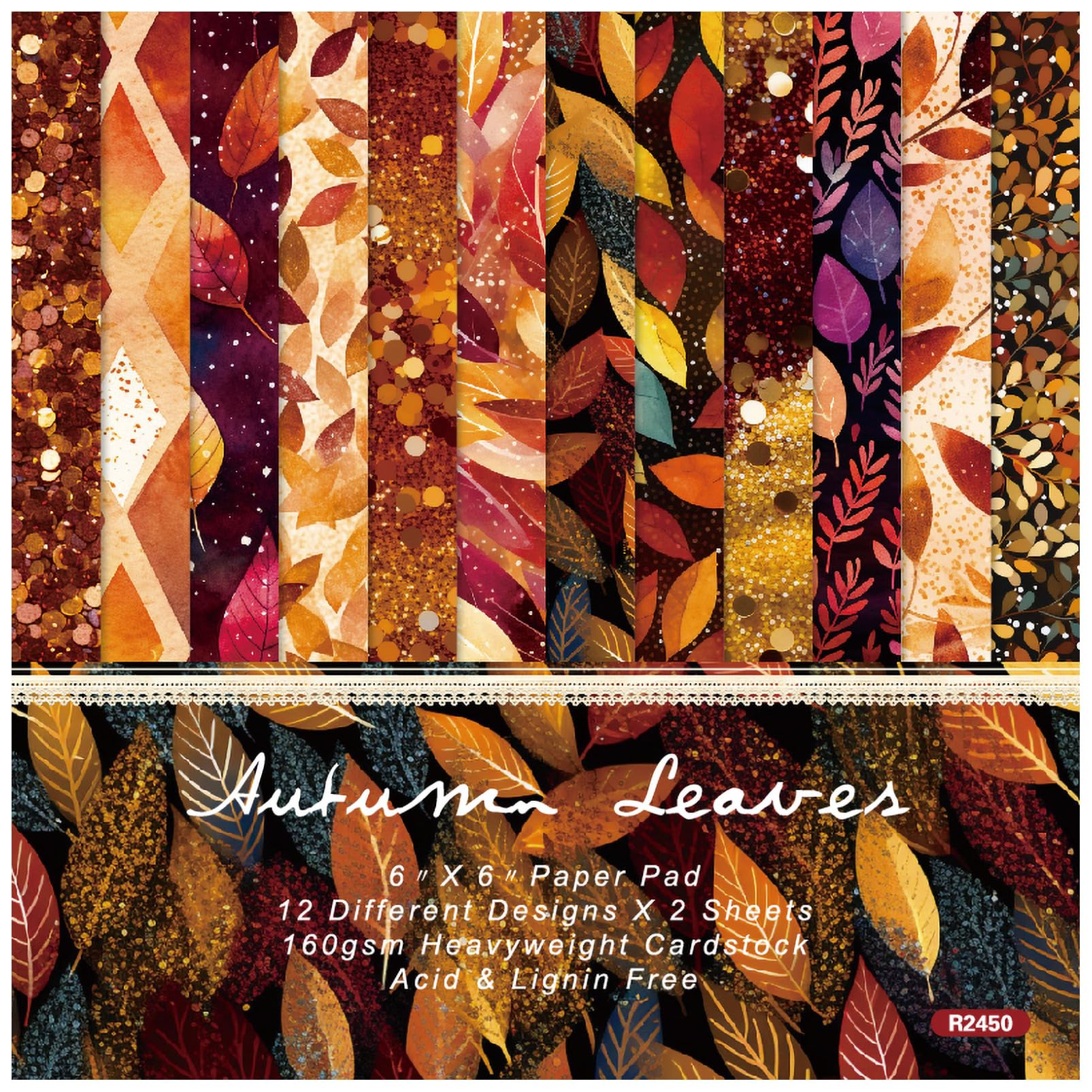 Bloc de papier scrapbooking automne 6x6 pouces pour DIY