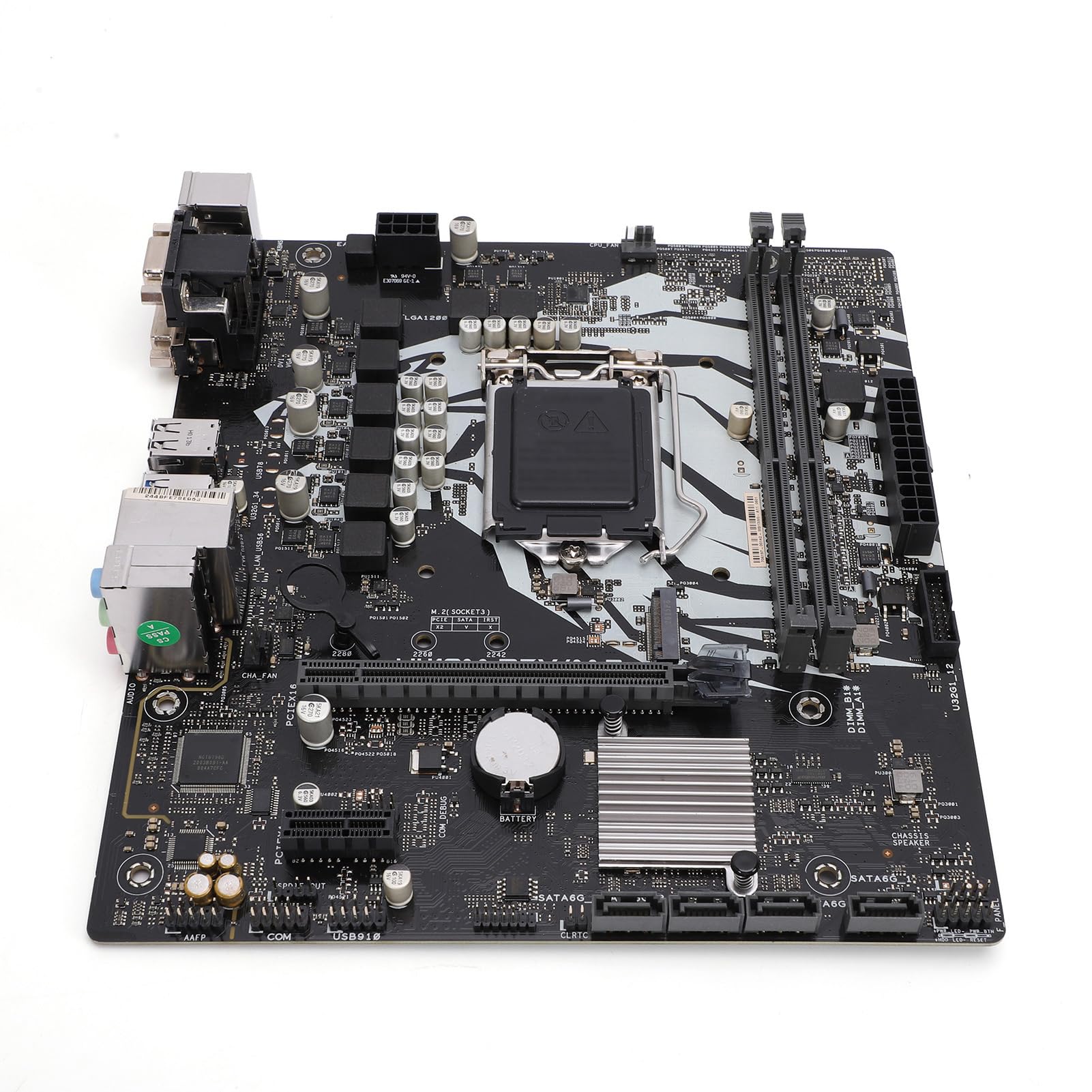Placa Base para Computadora, Zócalo LGA 1200 Core de 10.a Generación Compatible con 2 Ranuras DIMM DDR4 hasta 64 GB de RAM Placa Base de Escritorio, ATX con Ranura SSD M.2 NVMe PCIe 3.0 para