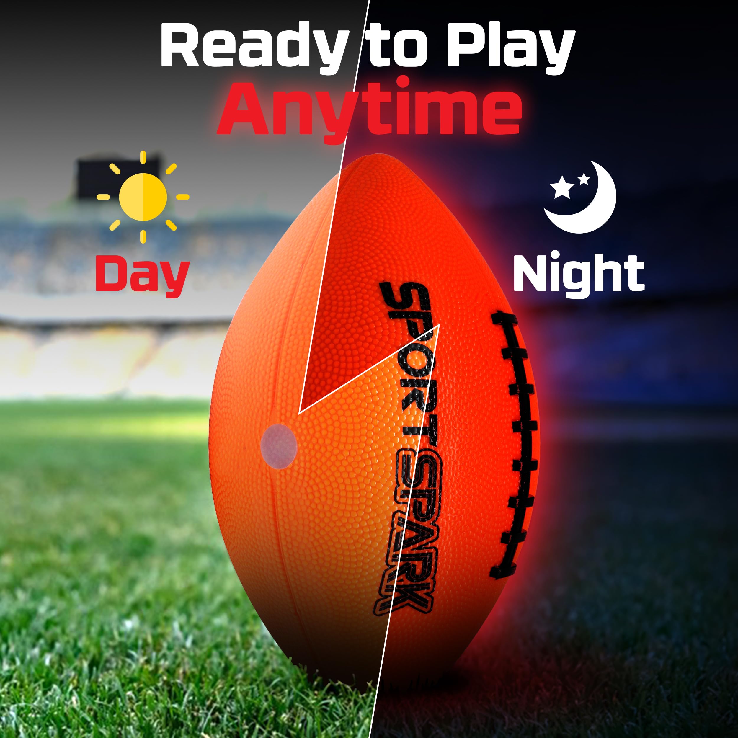 Light Up Football - Glow in The Dark Ball - Outdoor Sports Birthday Gifts for Boys Ages 8-15 - Kids & Teenage Youth Gift Ideas