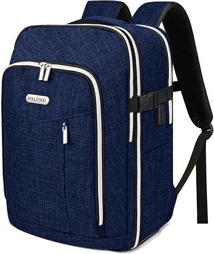Miniatura 10 de Mochila de viaje para hombres y mujeres, mochila de transporte aprobada por vuelo, mochila para laptop de 17 pulgadas, bolsa grande, Verde, Mochilas