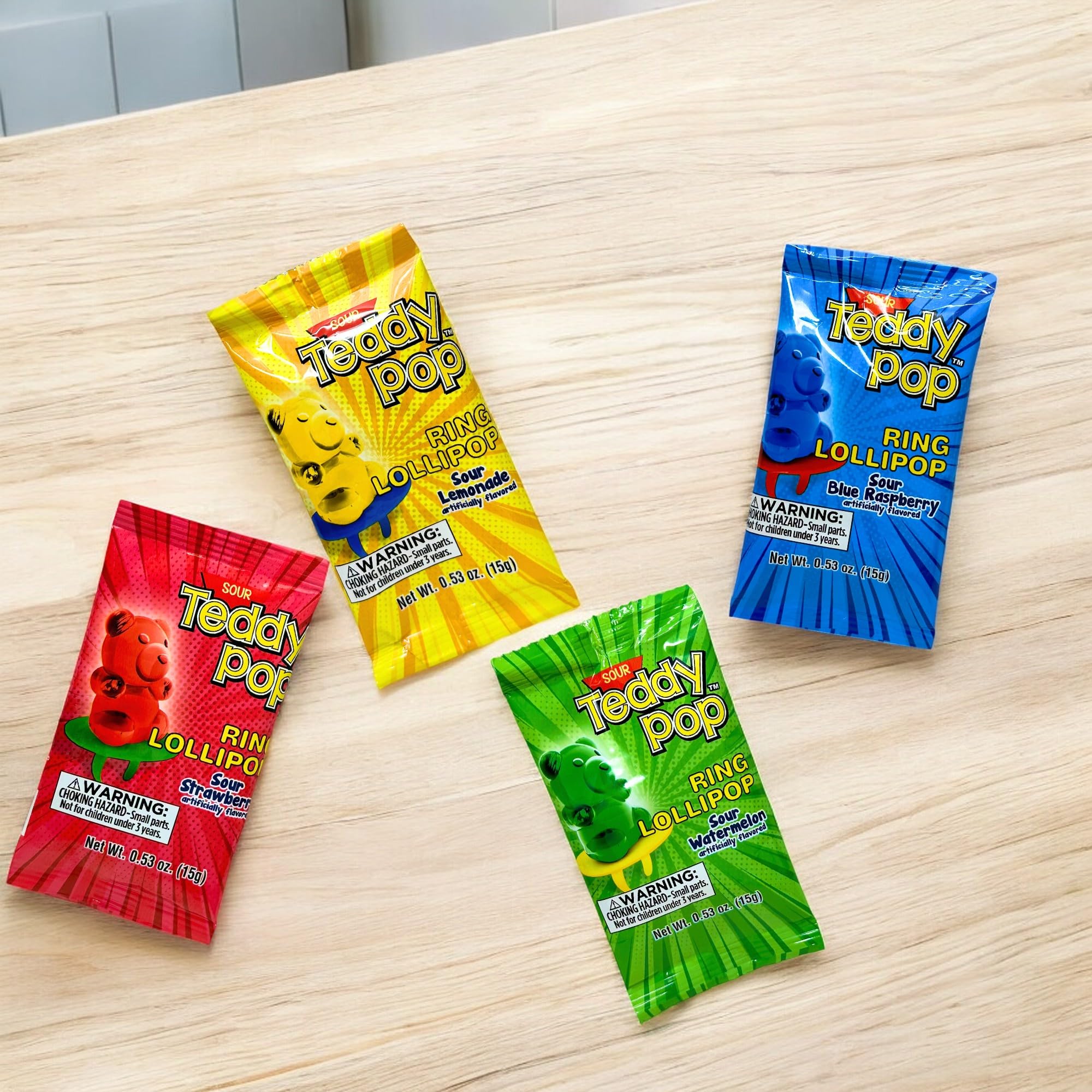 テディ POP Amazon.com : Sour Teddy Pop Ring Lollipops-30 Count Candy