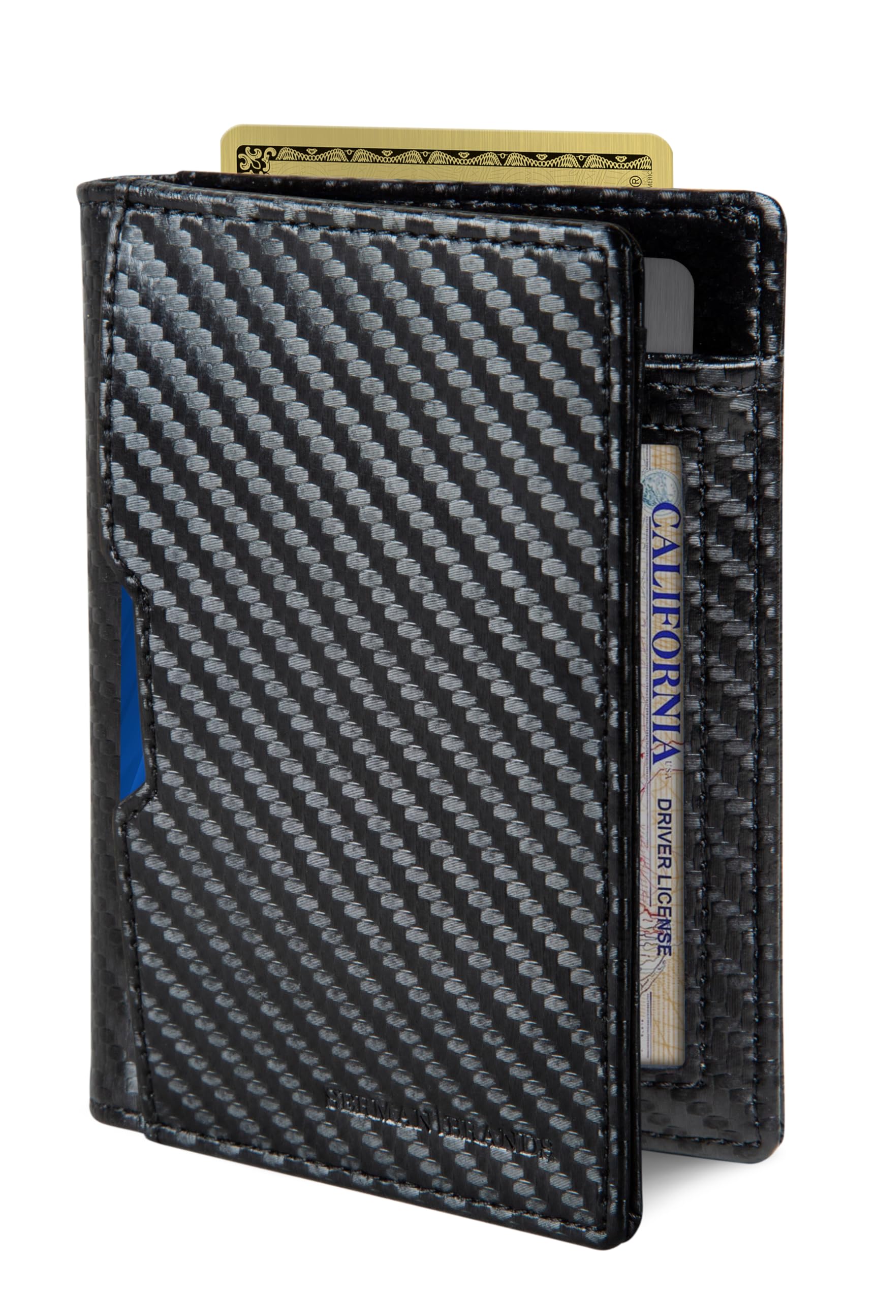 SERMAN BRANDS - Wallets for Men Slim Mens leather RFID Blocking Minimalist Card Front Pocket Bifold Travel Thin