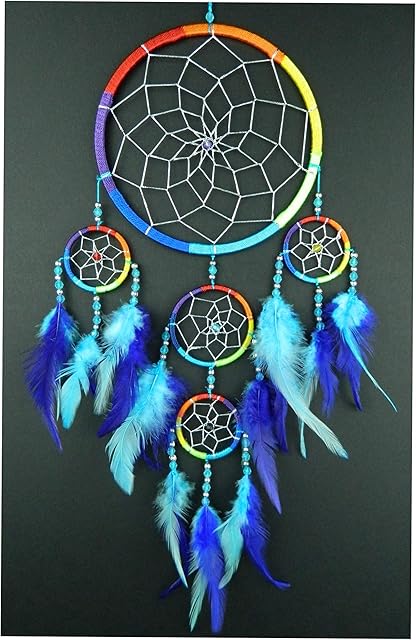 BRILLIANT GIFTS SILVER WEB RAINBOW DREAM CATCHER M