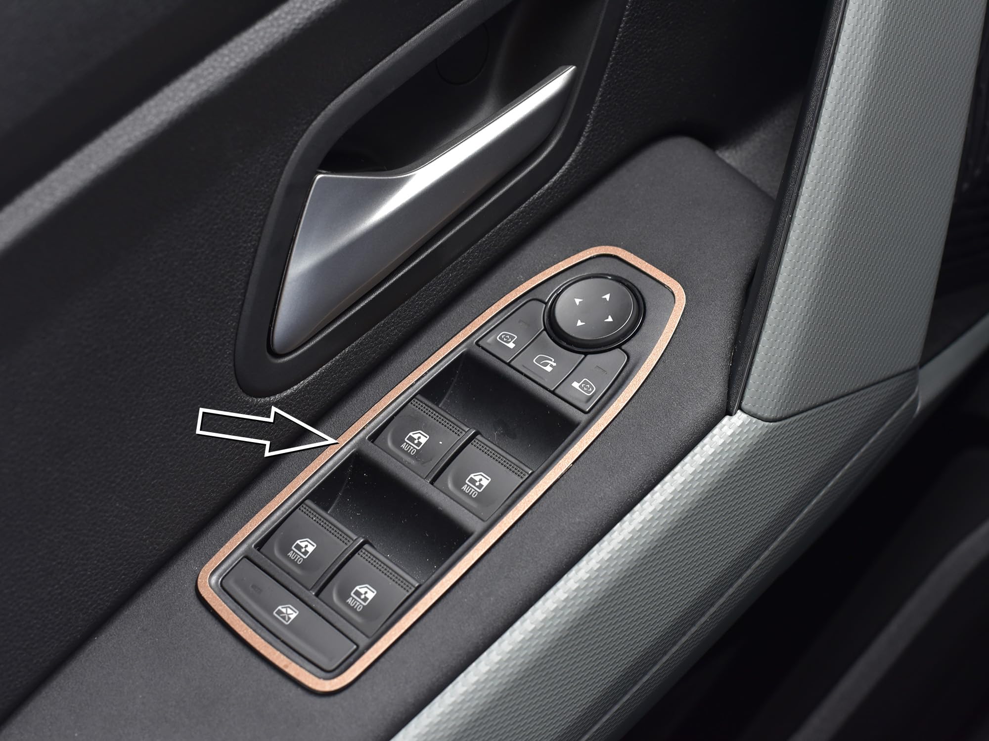 Stalowa osłona do 2024+ Dacia.Duster III 3 (P1310) | Przełączniki elektryczne do ram okiennych - styl COPPER-BROWN | 4 sztuki Essential Expression Journey Extreme DUSTER akcesoria tuningowe