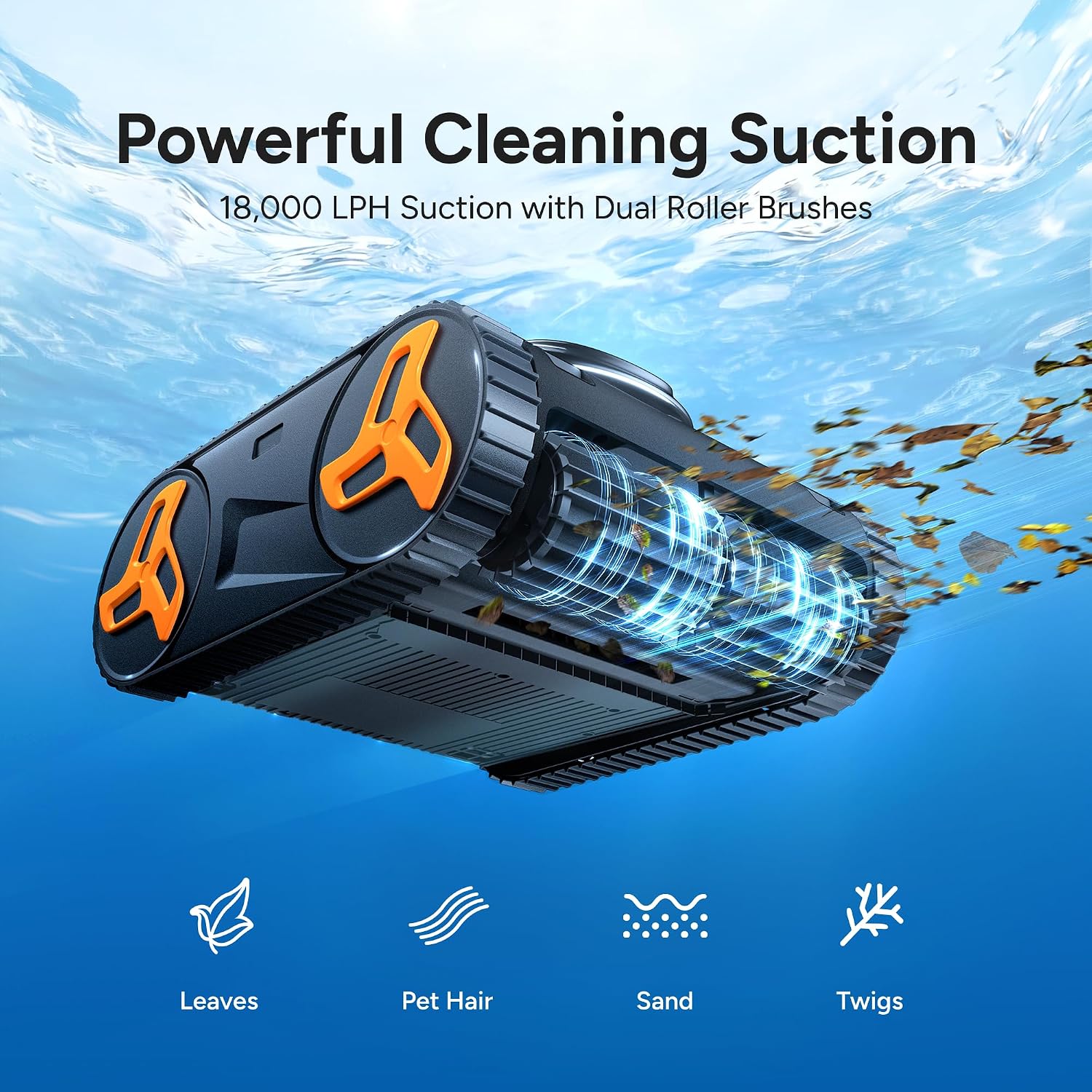 iGarden Robotic Pool Cleaner KN Series, 5.5-Hour Runtime, Smart 3D Navigation, Full-Inverter Energy-Saving Tech, Cleans Floor, Wall & Waterline, for Above-Ground & Inground Pool