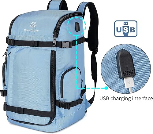 Miniatura 4 de YCD-FLOCW Mochila para botas de esquí, bolsa de viaje acolchada y resistente al agua de gran capacidad de 50 l para botas de esquí, casco, gafas,