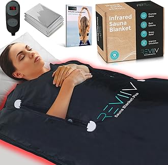 Portable Sauna Blanket with Zipper Arm Holes - 6 ft x 3 ft Far Infrared Sauna Blanket for Detoxification with 5X Bonus Thermal Blankets - Sauna Blanket Infrared Saunas for Home, 113-176℉