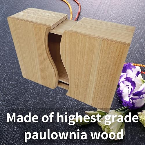 Miniatura 3 de UPB Japan OmoiHako Kiribox ajustable elegante exhibición de madera y estante de almacenamiento (ancho11.8-20.1in x D4.4in x H9.8in)