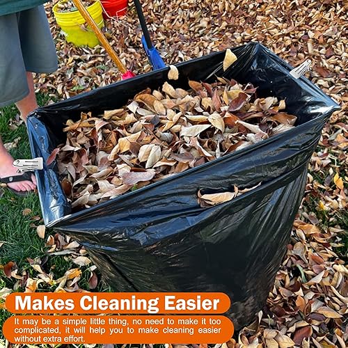 Miniatura 4 de Soporte de metal para bolsas de basura, marco para bolsas de basura con capacidad para bolsas de plástico de 30 a 45 galones, soporte multiusos para