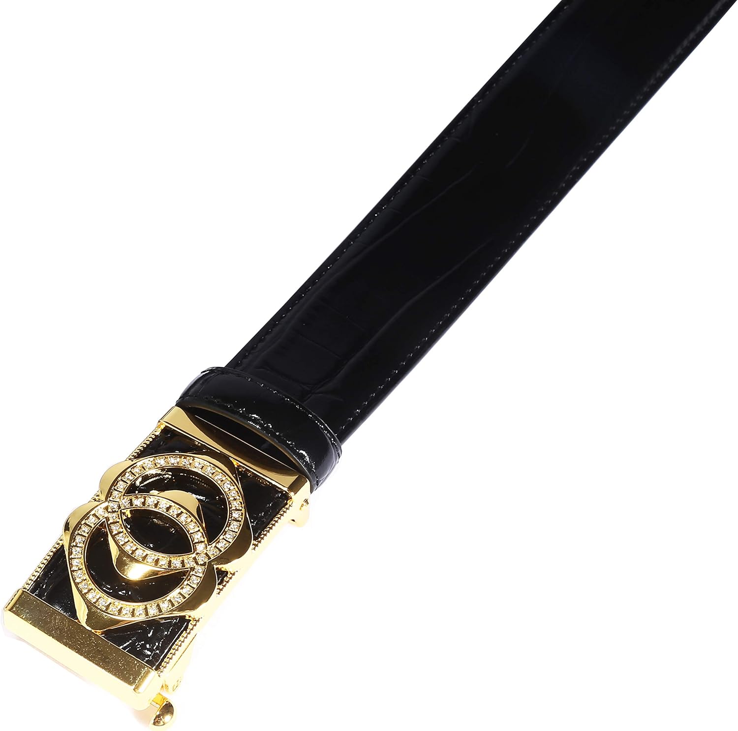 Italian Genuine Leather Belt – Crocodile Pattern with Diamond Automatic Buckle - Image 3