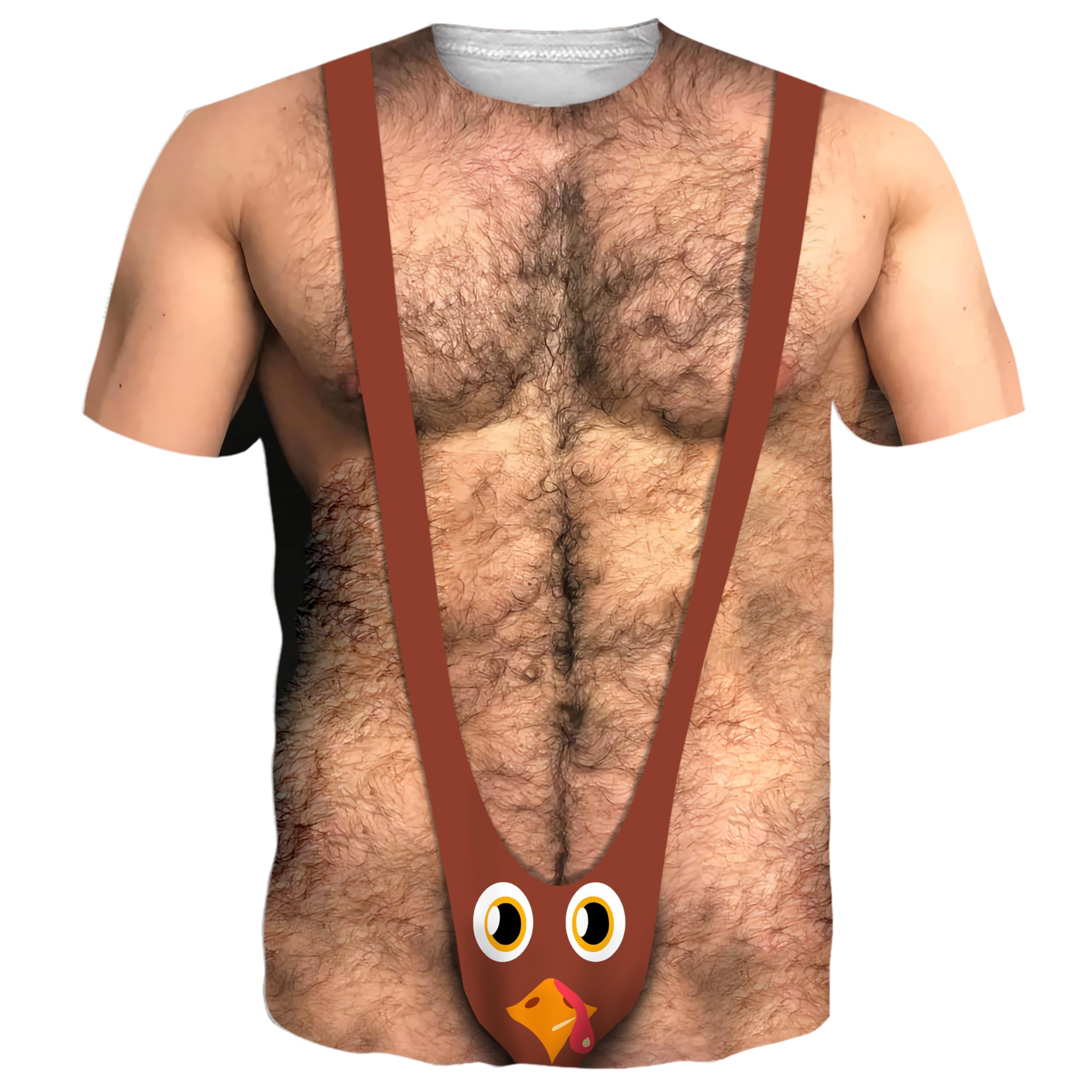 Goodstoworld Unisex 3D Fake Abs T Shirts Shredded Chest Printed Short Sleeve Costume Novelty Tees Shirt